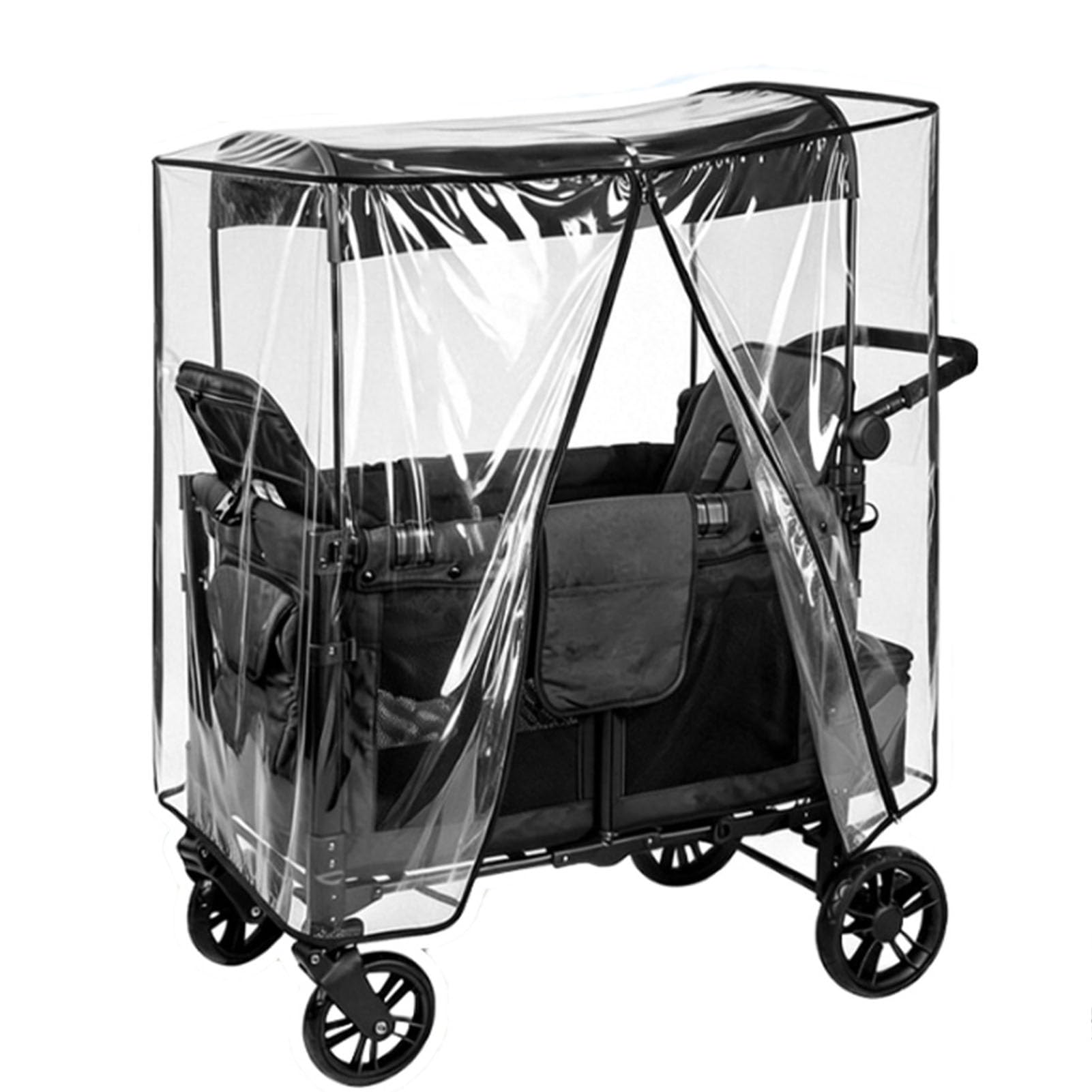 Copertura Antipioggia per Wonderfold W4 Wagon, Copertura Impermeabile Antivento per Passeggino con Visione Chiara, Fori di Ventilazione e Cerniera Laterale, Protezione a (125 * 55 * 110 cm)