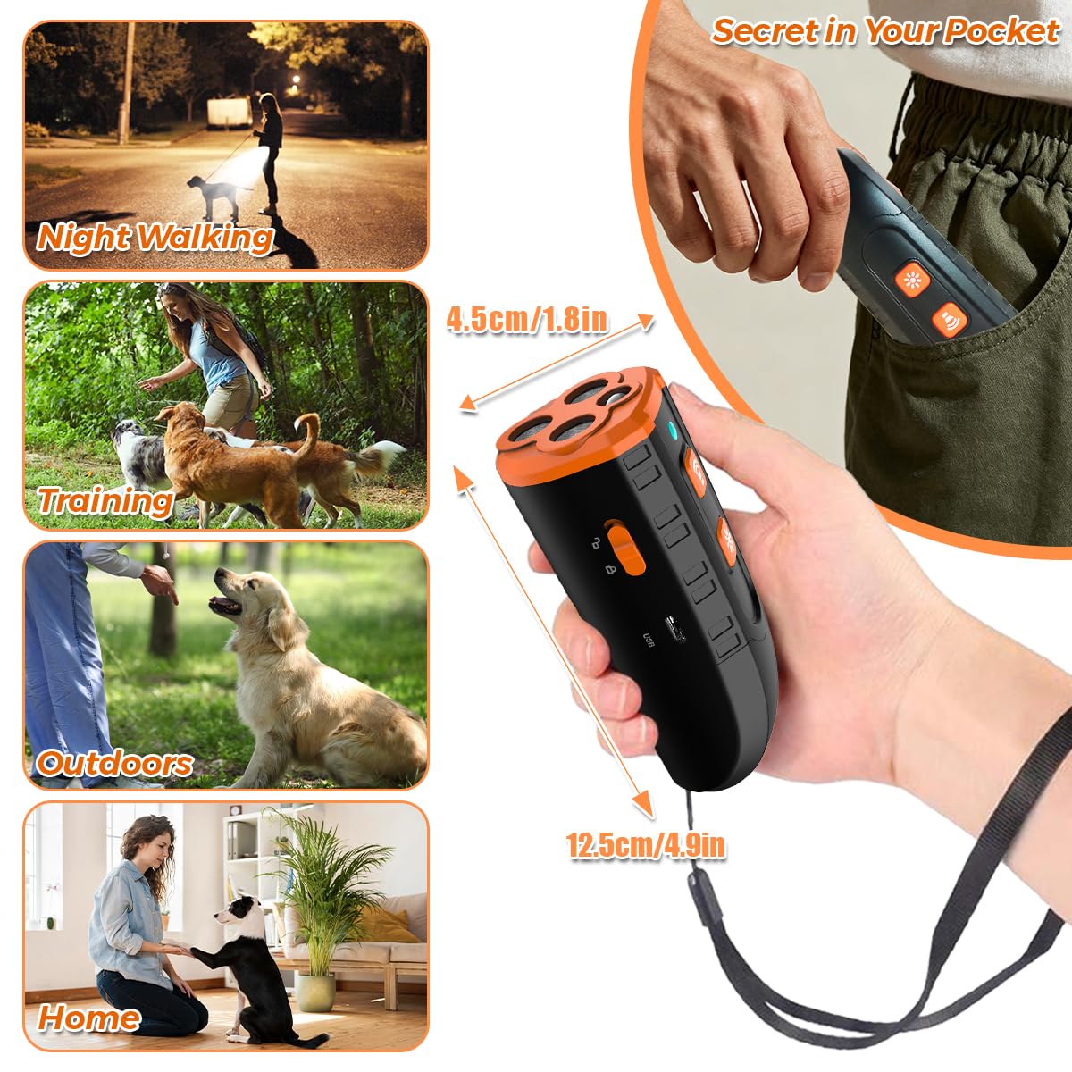 Anti Barking Device, Handheld Ultrasonic Bark Stopper - Image 4