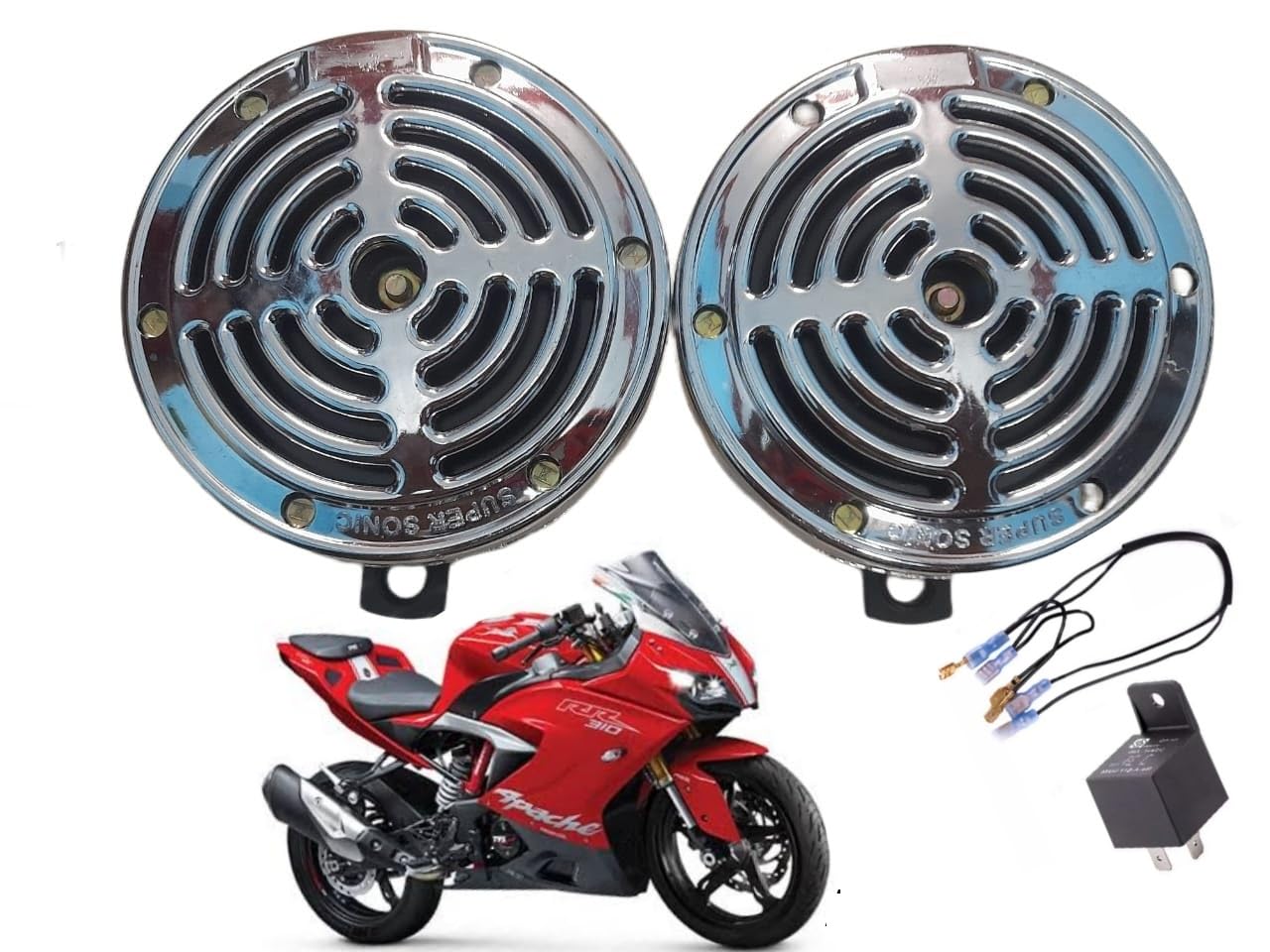 TOVOTA super sonic apache RR310 with realy kit Horn For Universal For Bike, Universal For Car