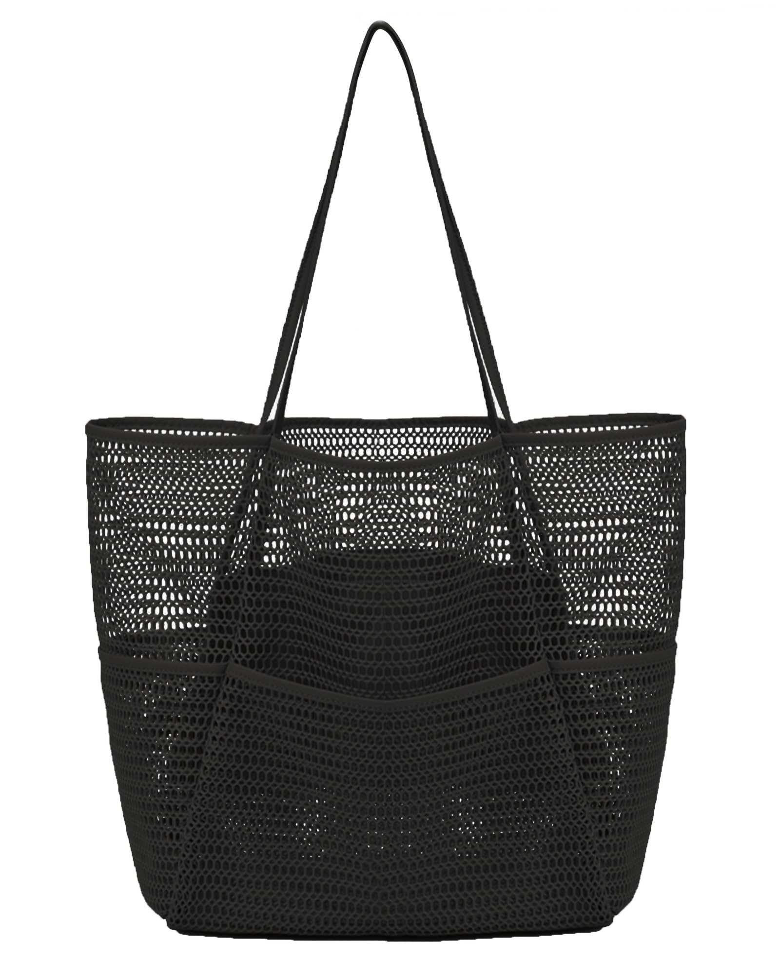 Tocizhka Mesh Beach Tote Bag for Women Large Summer Shoulder Bags with Inner Pocket Soft Pool Bag for Travel Swim Essentials