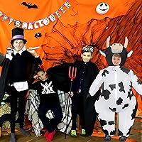 Vista 6 de Stegosaurus Disfraz inflable de vaca para niños, disfraces inflables de Halloween para niños, divertido traje de vaca para niños y niñas, fiesta