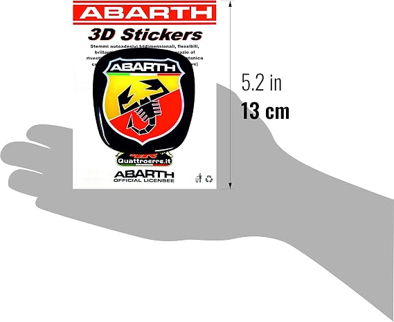 Abarth Fiat 500 için 21548 Resmi 3D Çıkartma Logosu