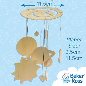 Baker Ross AR676 Make Your Own Solar System Model Kit - Pack of 2, Planet Mobile Kit, STEM Science Model, Space Craft