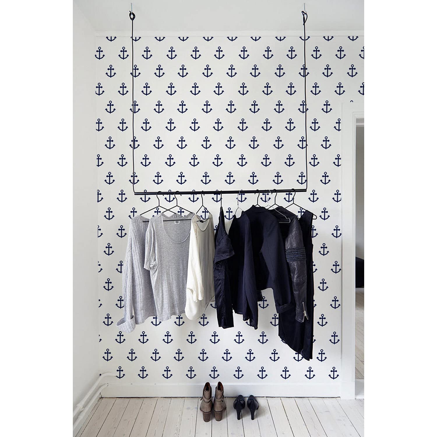 Papier peint ancre marine Coloray pour masquer les imperfections de mur
