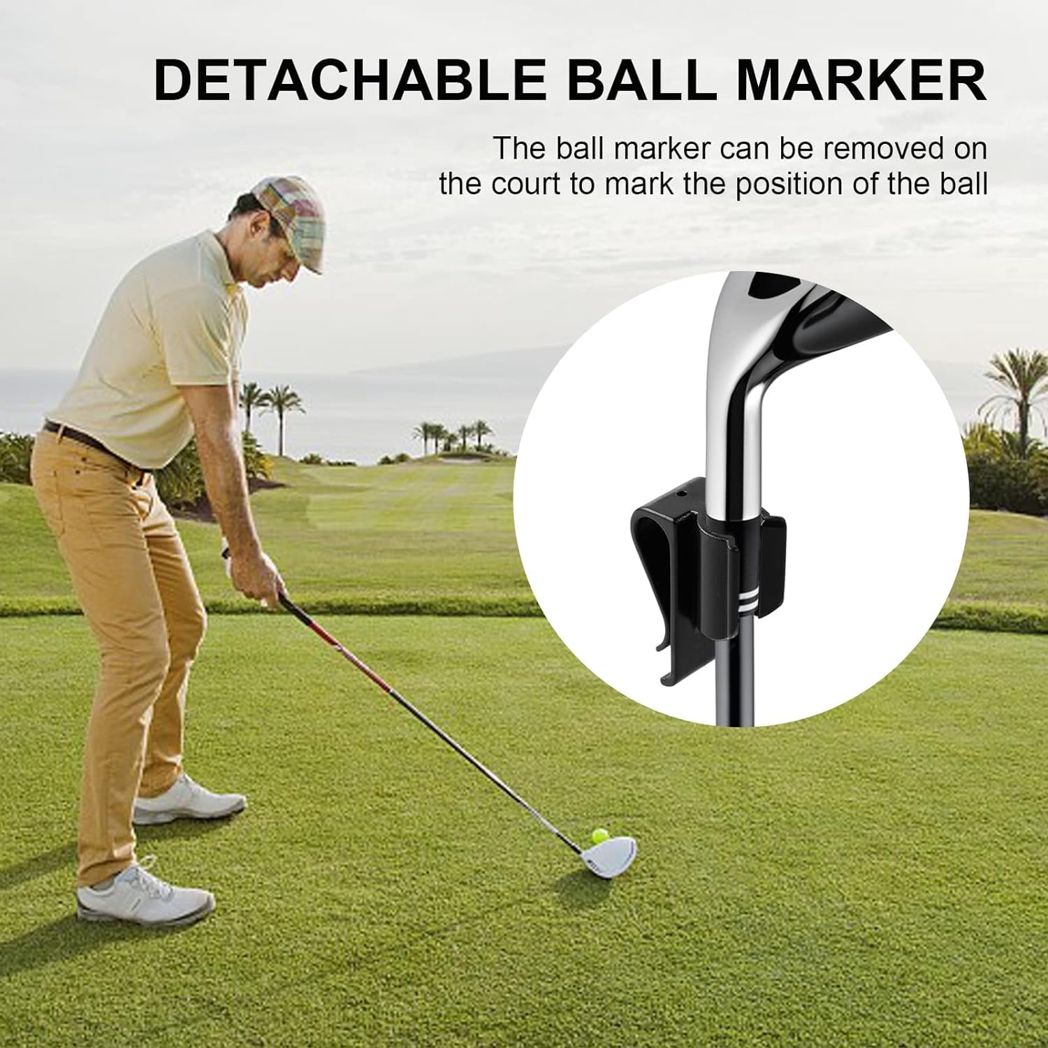 Clip De Sac De Golf Utilisation à Long Terme, Lot De 5 Clips Club De Golf De Supports De Club De Golf avec Accessoires De Marqueur De Balle pour Accessoires De Golf
