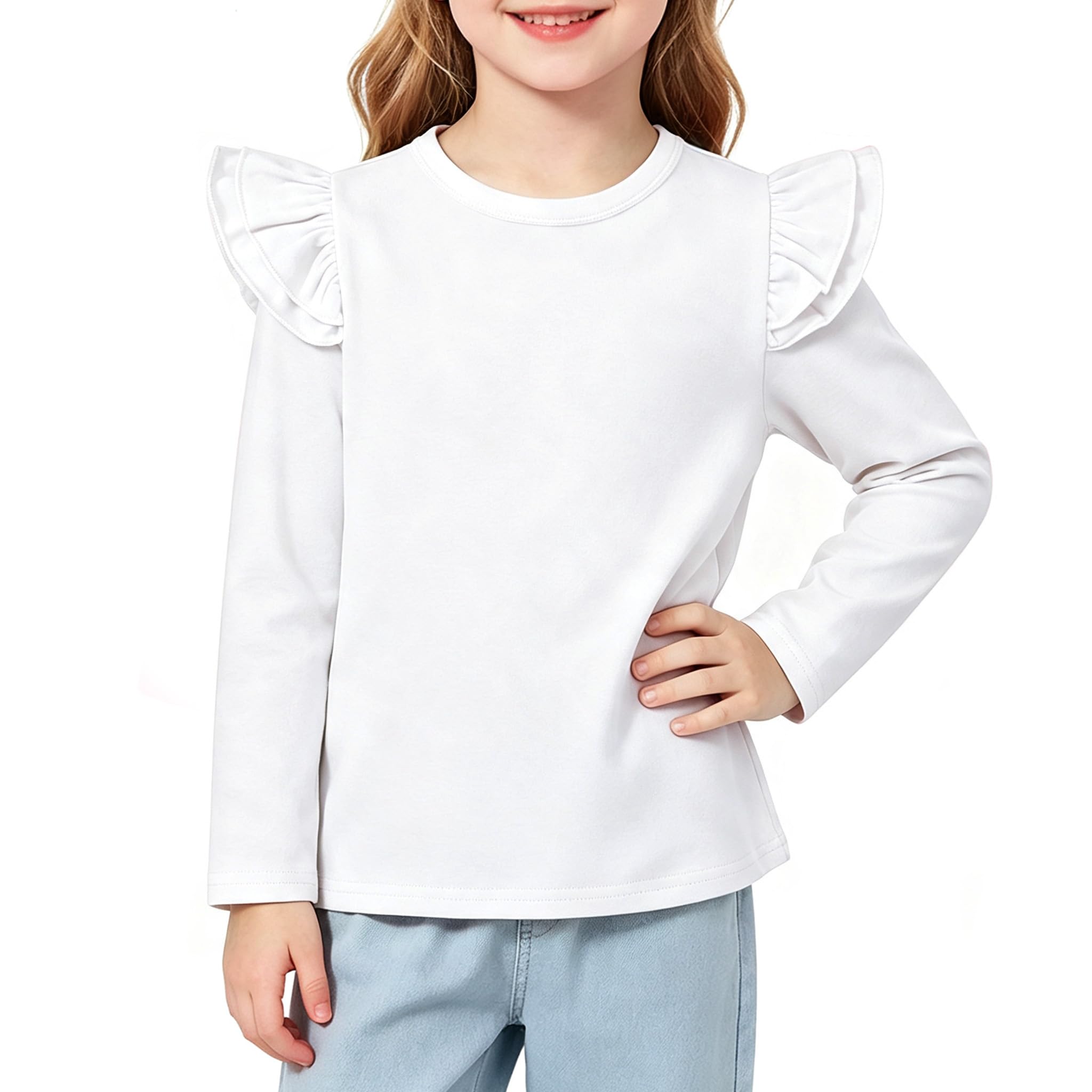 Magic Park 1-14Y Toddler Girl Cotton T Shirt Kids Ruffle Tee Top