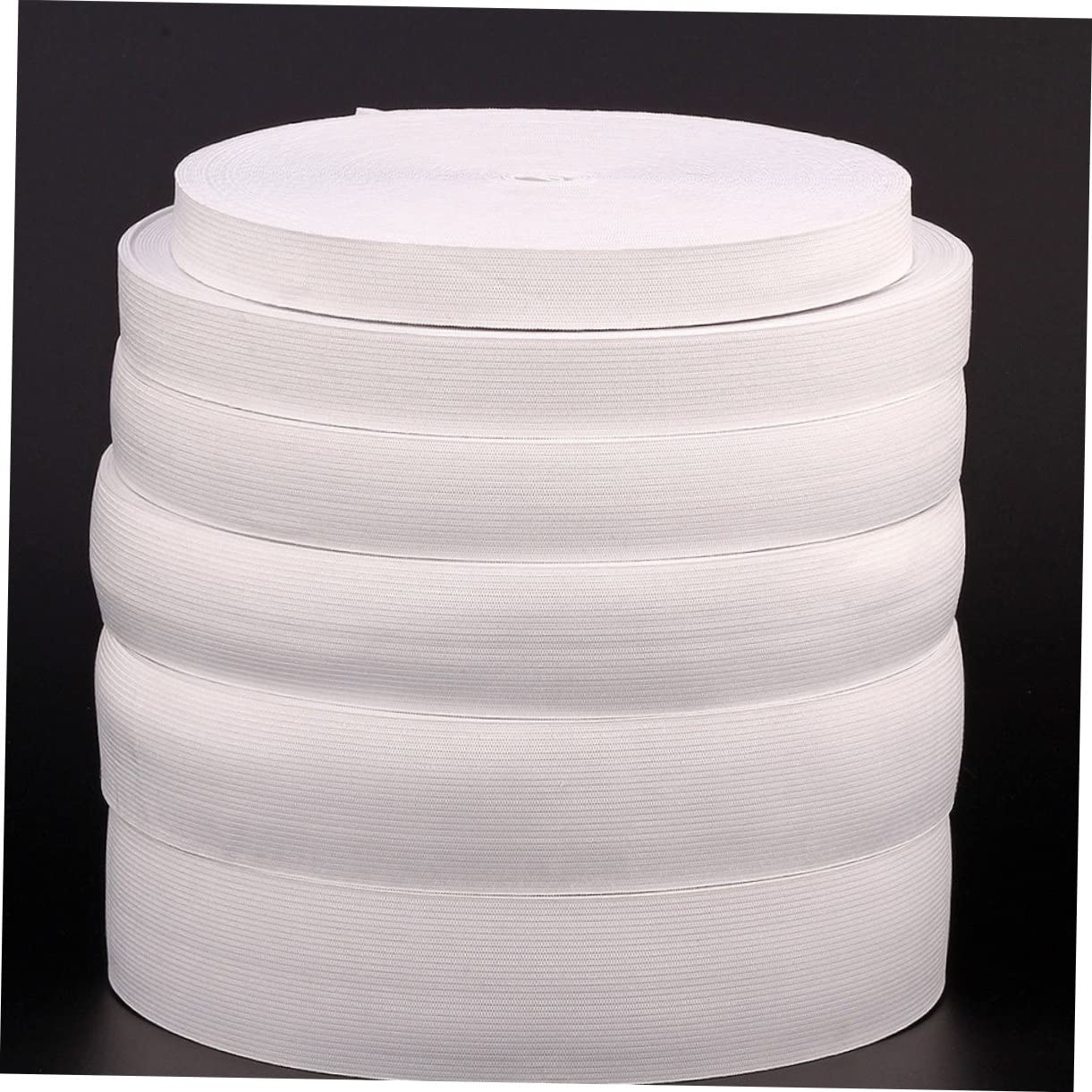1rotolo Nastro Elastico Piatto da Metri per Cucito di Abbigliamento Progetti Fai da Te Comodo e Resistente Colore Bianco