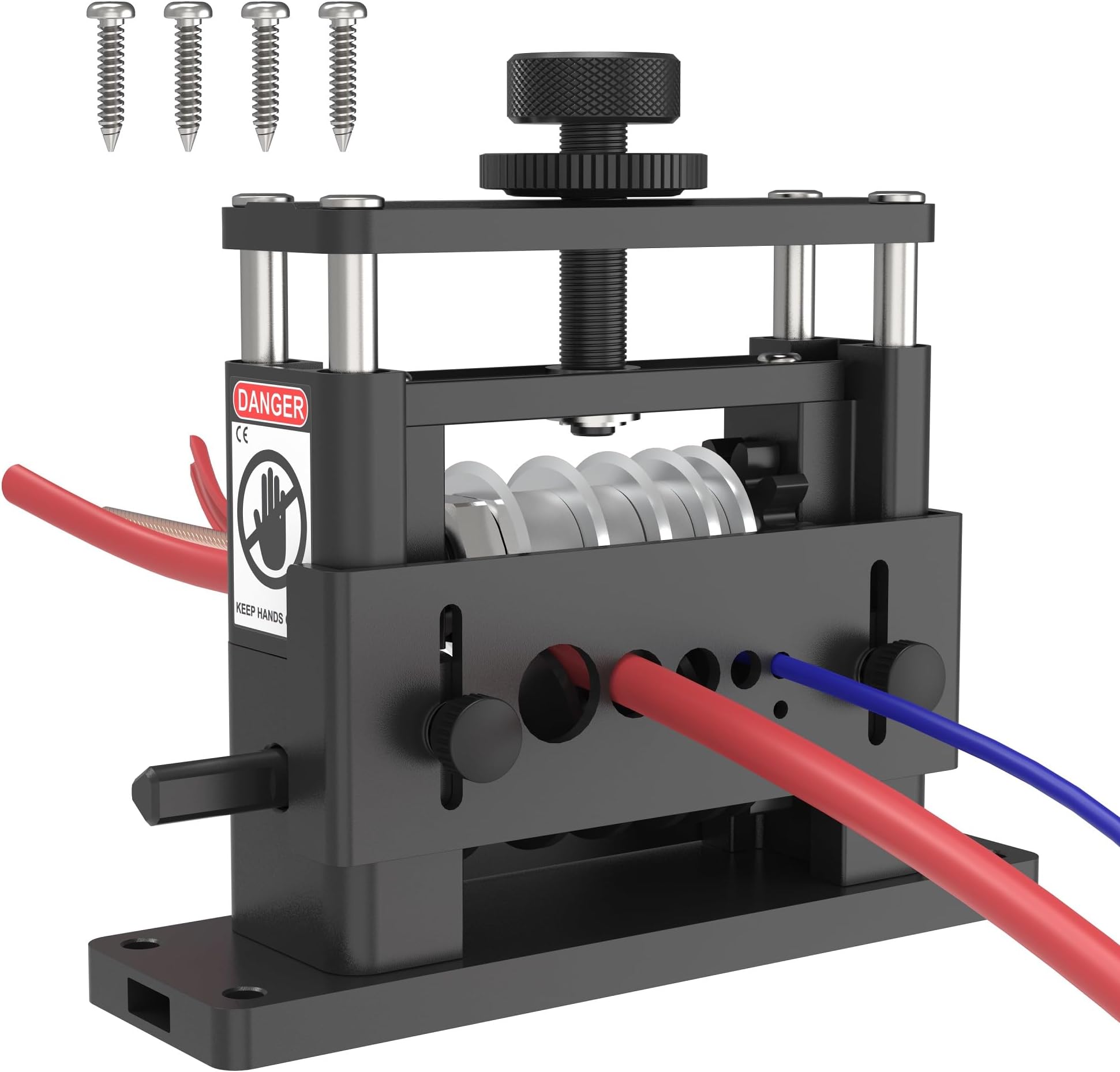 PRO Wire Stripper Machine W / 6 Channels & 5 Carbide Blade, Φ0.06-0.65'' Upgraded & Aluminum Frame Drill Powered Wire Cable Stripper, Efficient recycling of Copper Wire