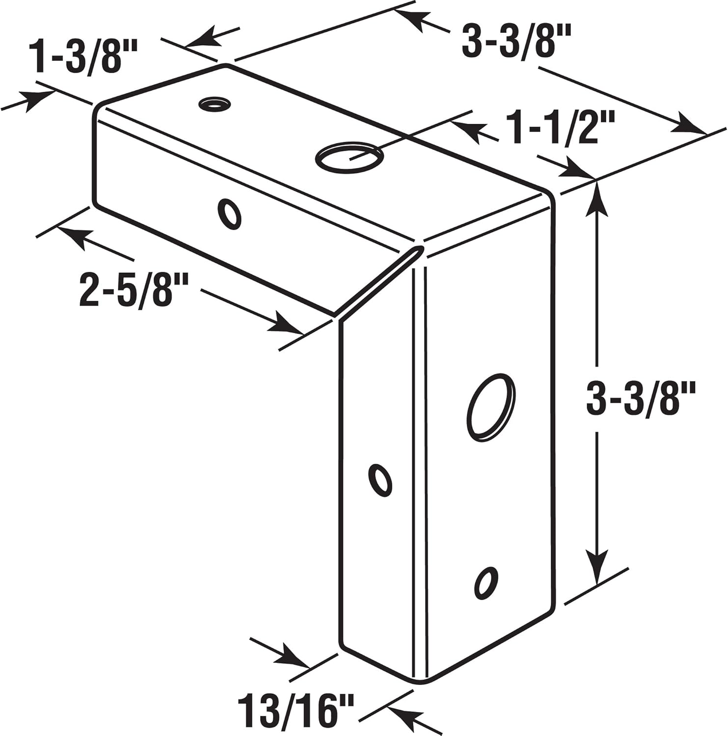 Prime-Line MP7195 Bi-Fold Door Corner Repair Bracket, 1-3/8 In., Steel, Zinc Plated (2 Pack)