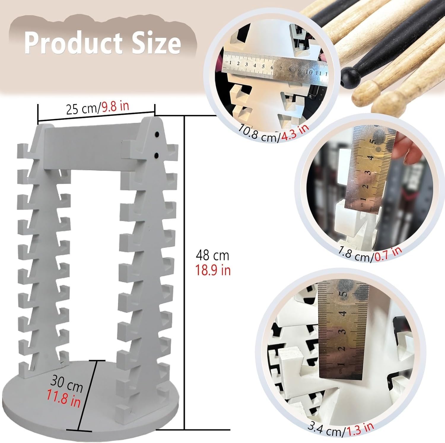 Porta Bacchette 10 Livelli di Negozio di Musica per Tamburi per Il Bastone d'impatto, Serie di Accessori per Tamburi, Un Regalo per Il Batterista