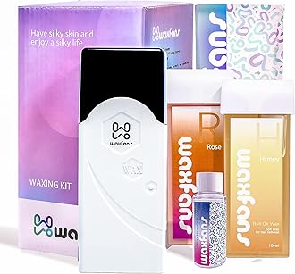 Roll on Wax Kit, Hair Removal Waxing Kit, Wax Roller for Larger Areas of the Body, Home Waxing Kit for Women and Men, Sensitive Skin Friendly (White)