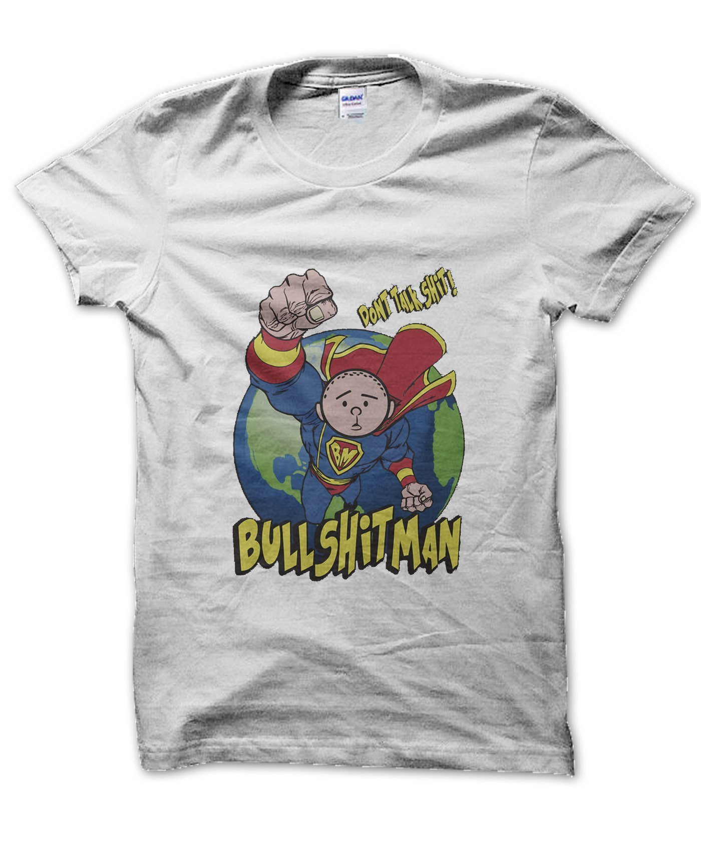 Clique Clothing Men's White Bullshitman Dont Talk Shit Bullshit Man T-Shirt (, M)
