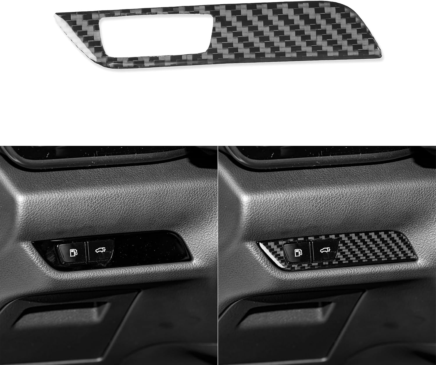Car Inner Trunk Switch Button Sticker Real Premium Carbon Fiber Trim Compatible with Lexus NX 250 350 350h 450h+ 2022-2026 2023 2024 2025 Decor Interior Accessories Decal Black
