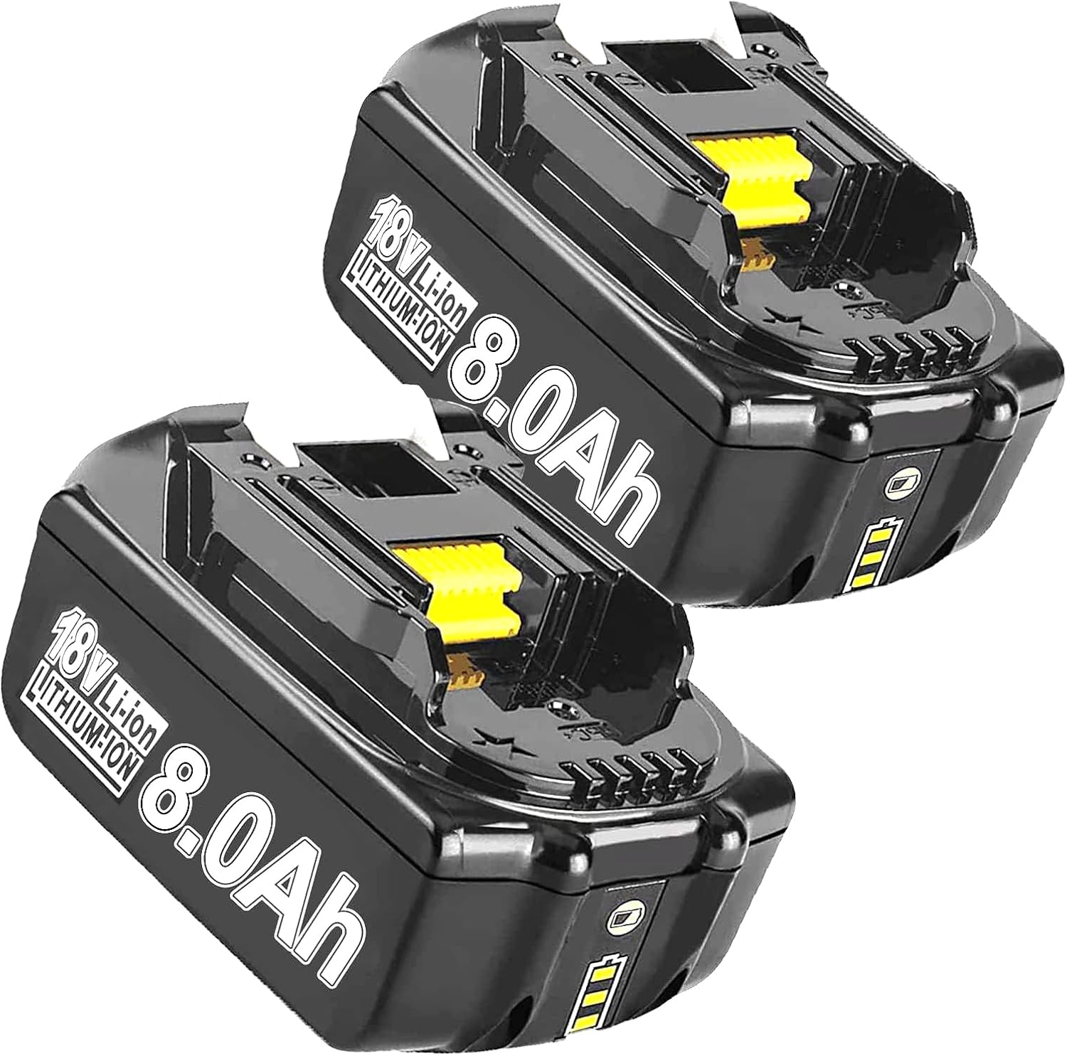 Two POWTREE 18V 8.0Ah LXT Lithium-ion Replacement Batteries