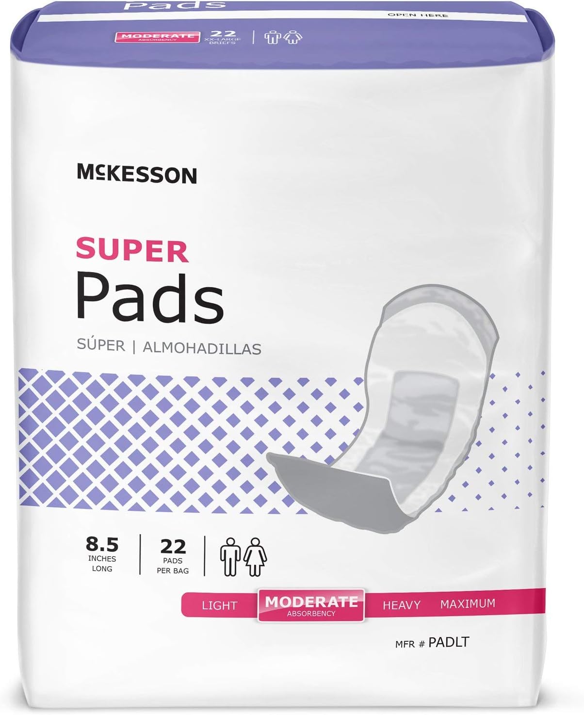 McKesson Super Pads for Women, Incontinence, Moderate