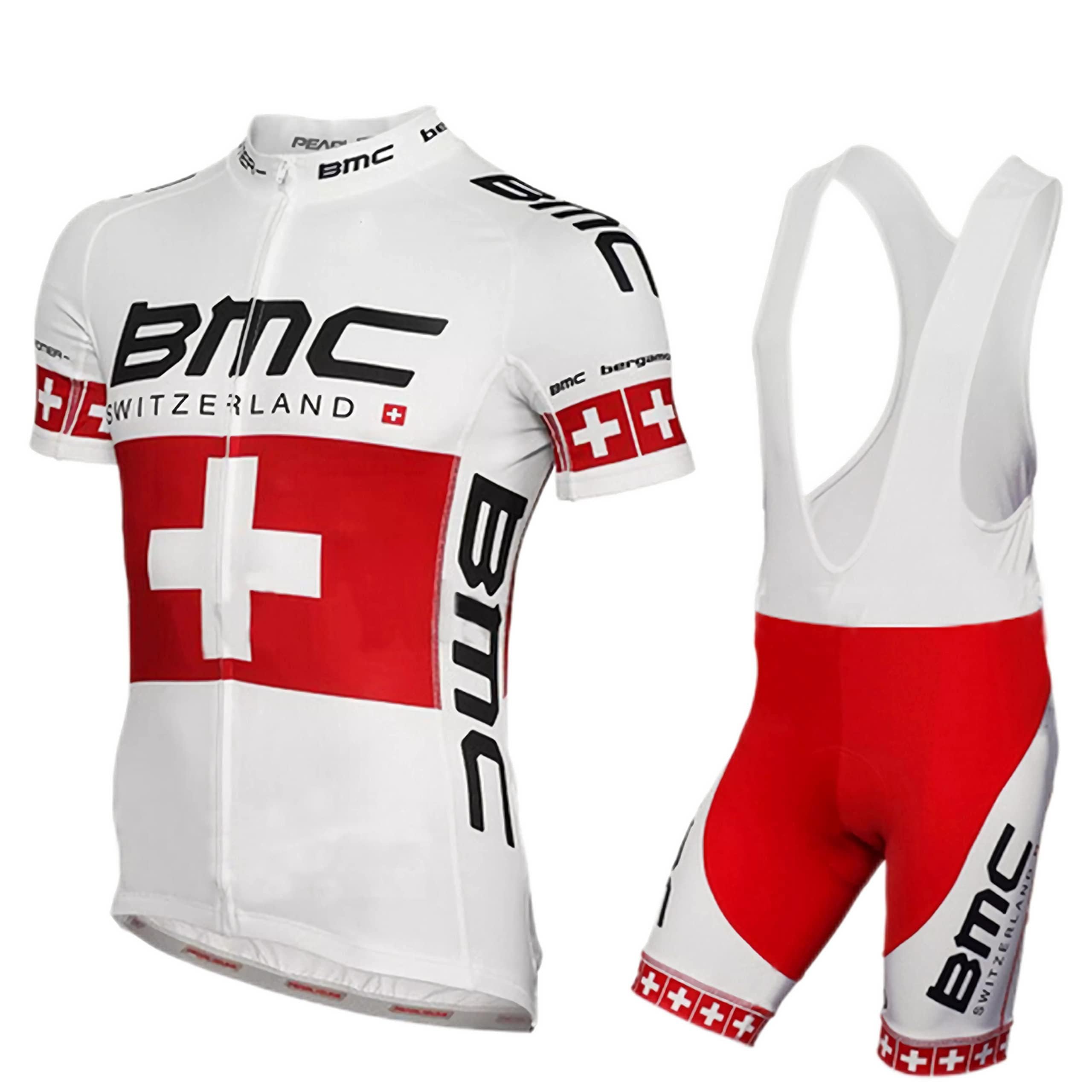 Herren Radtrikot Kurzarm-Set mit hohem Stretch, atmungsaktiv, reflektierend, UV-Schutz, 3 Rückentaschen