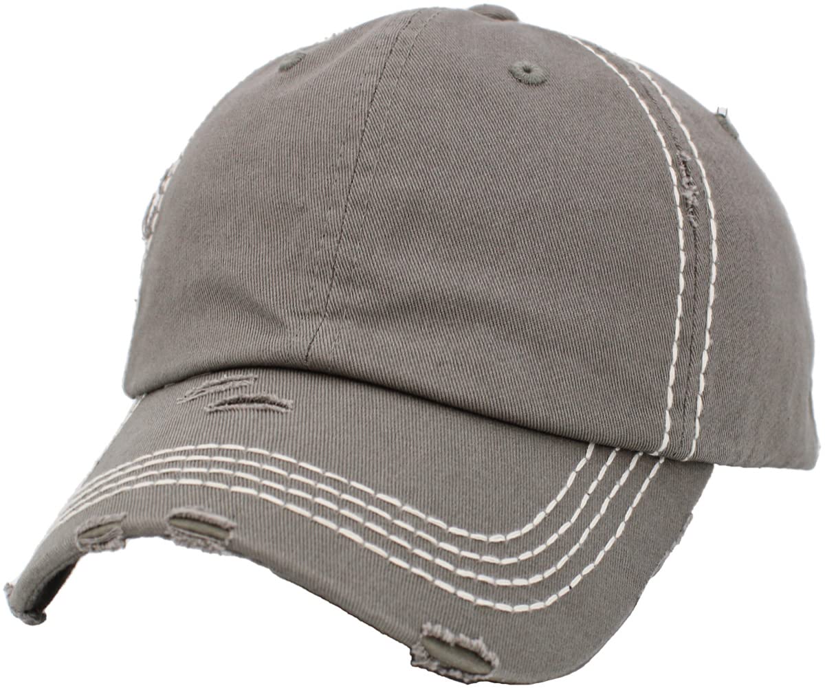 KBETHOS Vintage Washed Distressed Cotton Dad Hat Baseball Cap Adjustable Polo Trucker Unisex Style Headwear