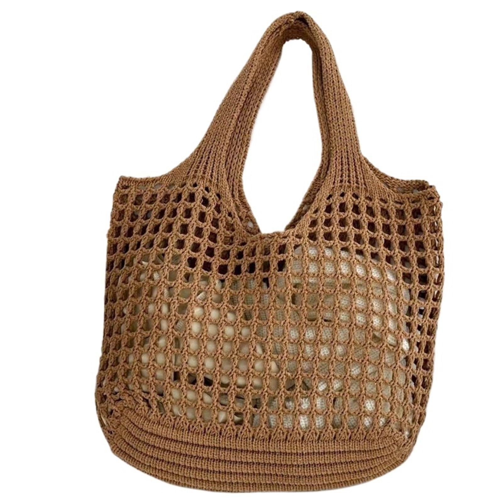 Sac à main femme sac à bandoulière marron en maille pour l'été