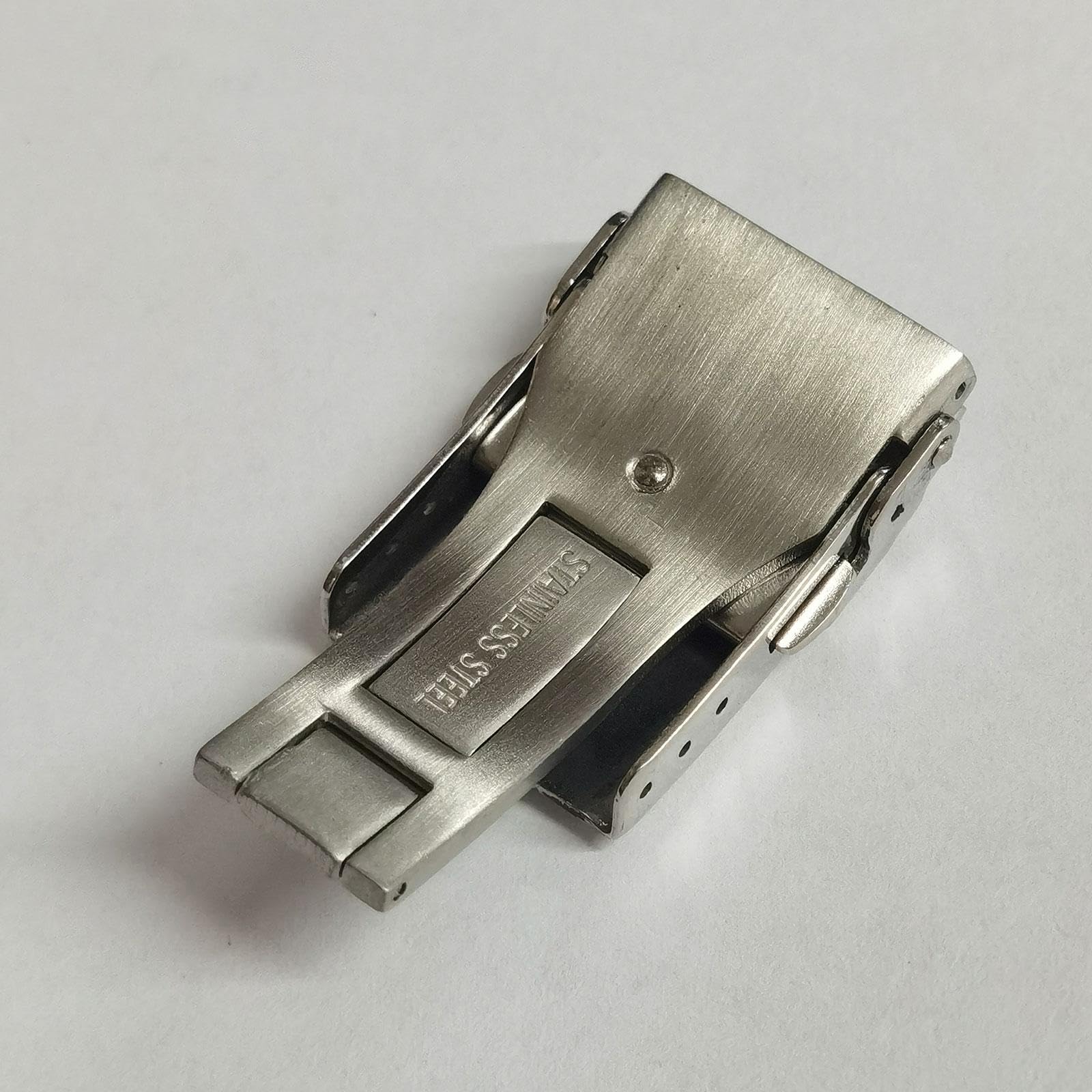 Watch Band Clasp Deployment Clasp Replace Heavy Duty Safety Milled Clasp Folding Stainless Steel Buckle Fasten for Men Women, 22mm