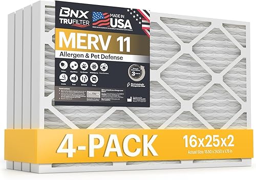 Miniatura 148 de BNX TruFilter - Filtro de aire 14 x 25 x 1 MERV 8, electrostático plisado para defensa contra polvo y mascotas, para aire acondicionado, HVAC