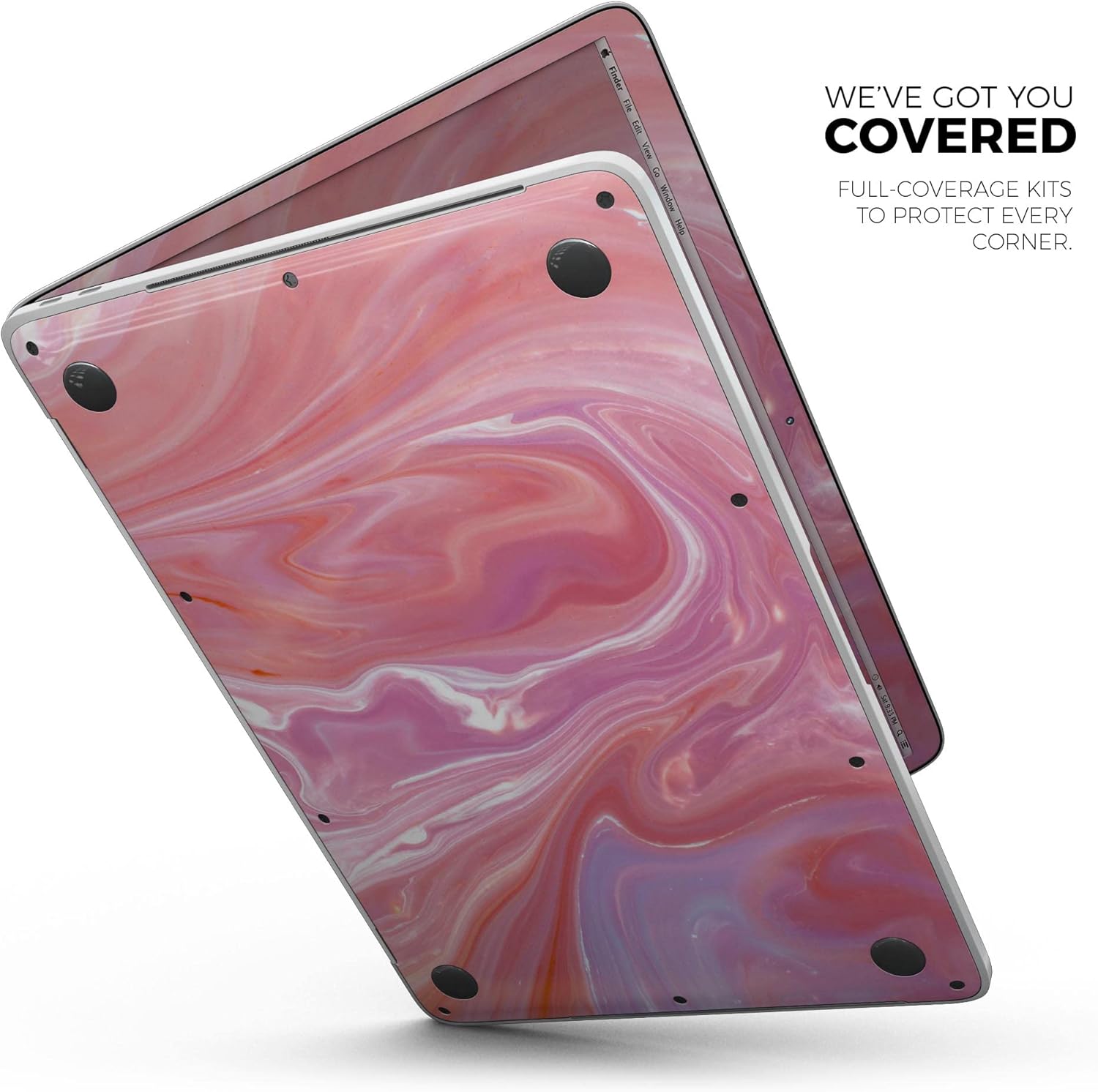 DesignSkinz - Marbleized Pink Paradise - Full-Body Wrap Protective Decal Skin Kit Compatible with MacBook 14" Pro M1 (A2442)