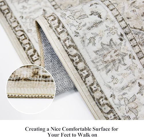 Miniatura 3 de Alfombra lavable para pasillo y de cocina, alfombra de entrada, alfombra vintage suave para el suelo, alfombra antideslizante para interiores