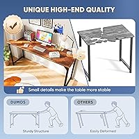 Vista 39 de DUMOS Escritorio de oficina pequeño de 32 pulgadas para computadora de estilo moderno y simple, mesa de trabajo de estudio para el dormitorio