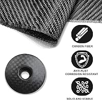 Vista 3 de BUCKLOS Tapa superior para auriculares de bicicleta y tuerca de estrella, aleación de aluminio/fibra de carbono para vástagos de manillar