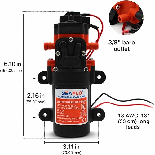 Miniatura 2 de RV/Marina bomba de cebado automático nueva 12 voltios DC/12 V, diafragma de agua dulce 35 PSI