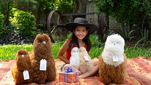 Miniatura 41 de Peluche de alpaca, 12 pulgadas, lindo, suave y tierno juguete de peluche de alpaca hecho a mano en piel natural de Alpaka real (12 pulgadas, beige)