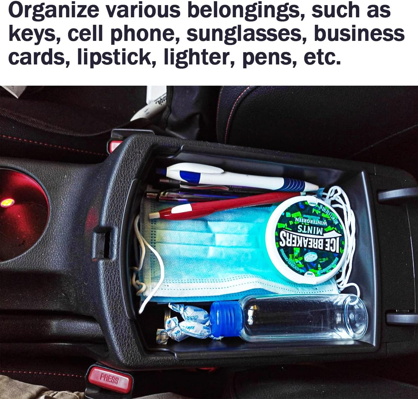 Center Console Organizer For KIA Soul, 2020-2025 Accessories, Red image 5