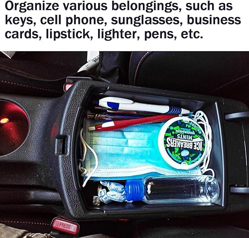 Miniatura 5 de TACORBO - Organizador de consola central compatible con KIA Soul 2020 2021 2022 2023 2024 2025 accesorios reposabrazos guantera almacenamiento Rojo