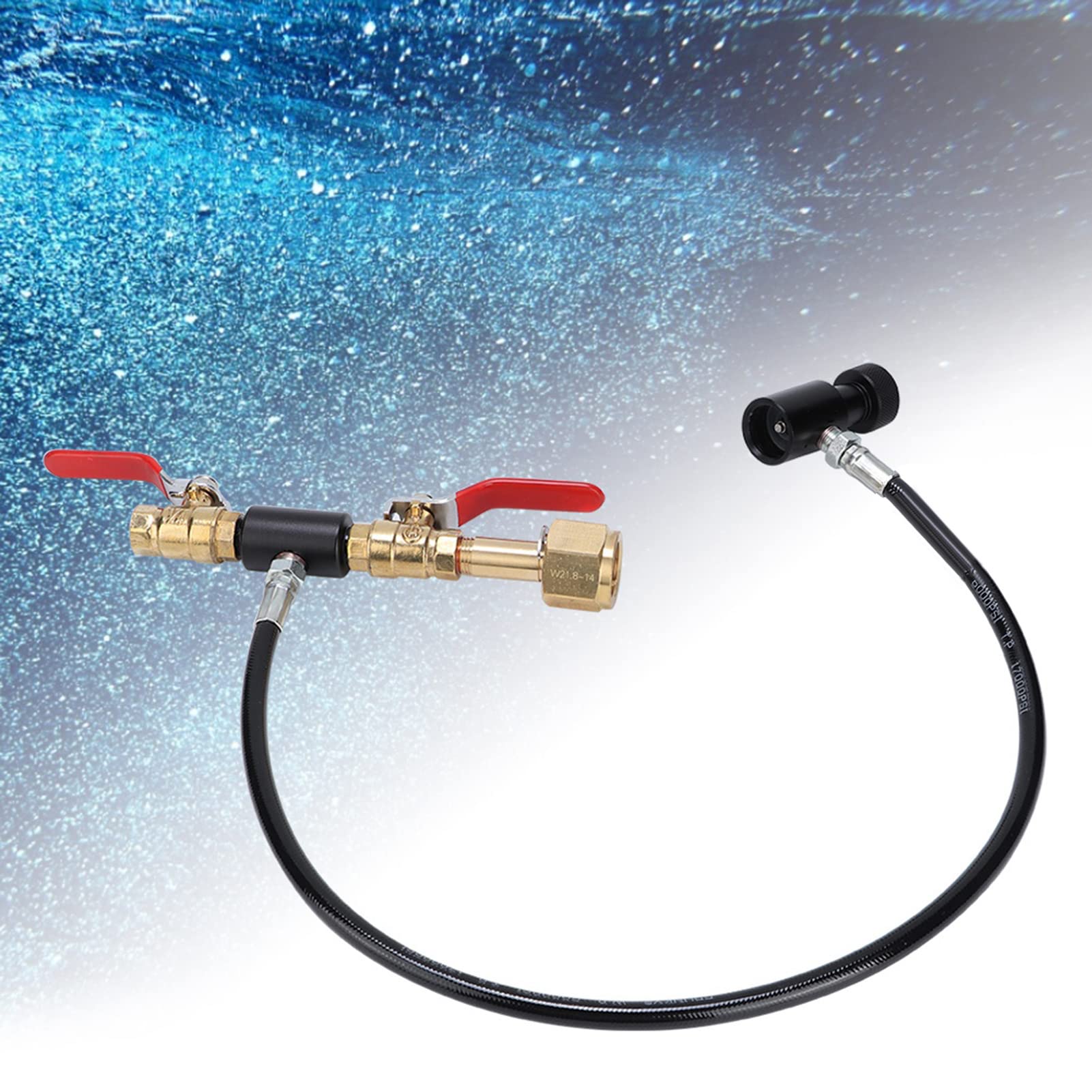 Adapter do napełniania butli CO2 z 36-calowym wężem do napełniania sodą, gwint EU W21.8-14 ((gwint europejski W21.8-14) 36 cali)