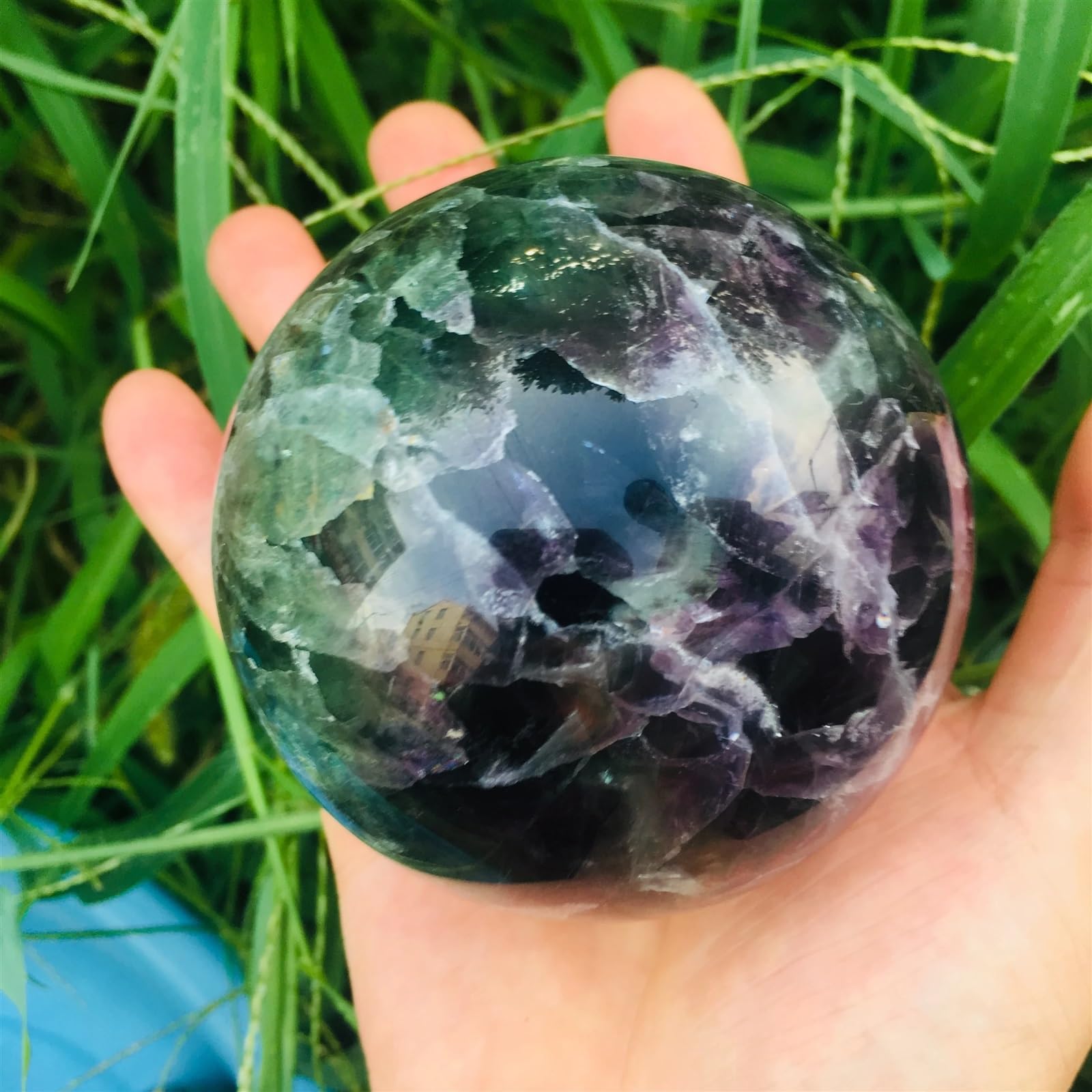 FOPURE Fluorite Quartz Crystal Ball for Home Decoration 1PC Ornaments (Size : 3cm)