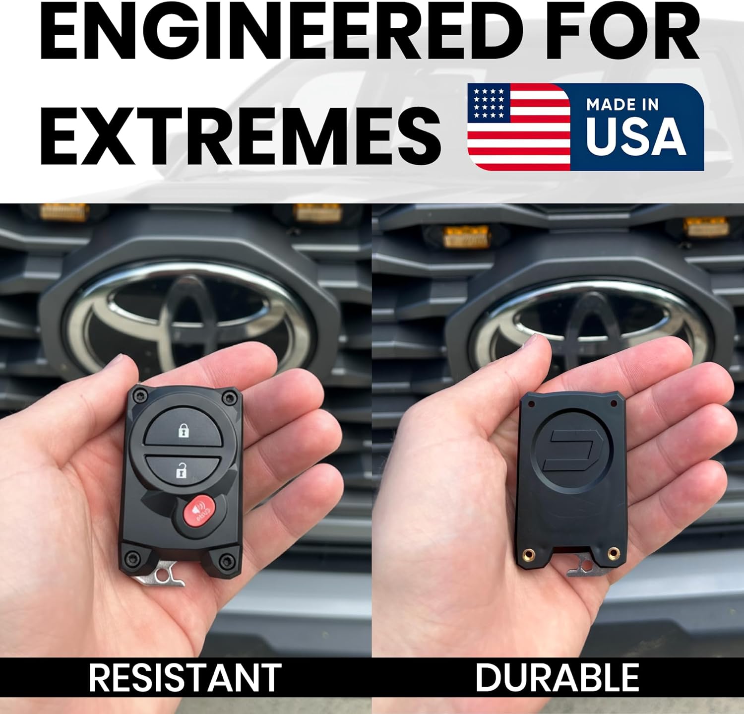 for Toyota Key Fob Cover with Built-in Bottle Opener - Rugged Protective Shell for Tundra (2007-2017) & Tacoma (2005-2015) - Enhanced Grip & Durability - Key Fob Replacement Shell - Custom Colors