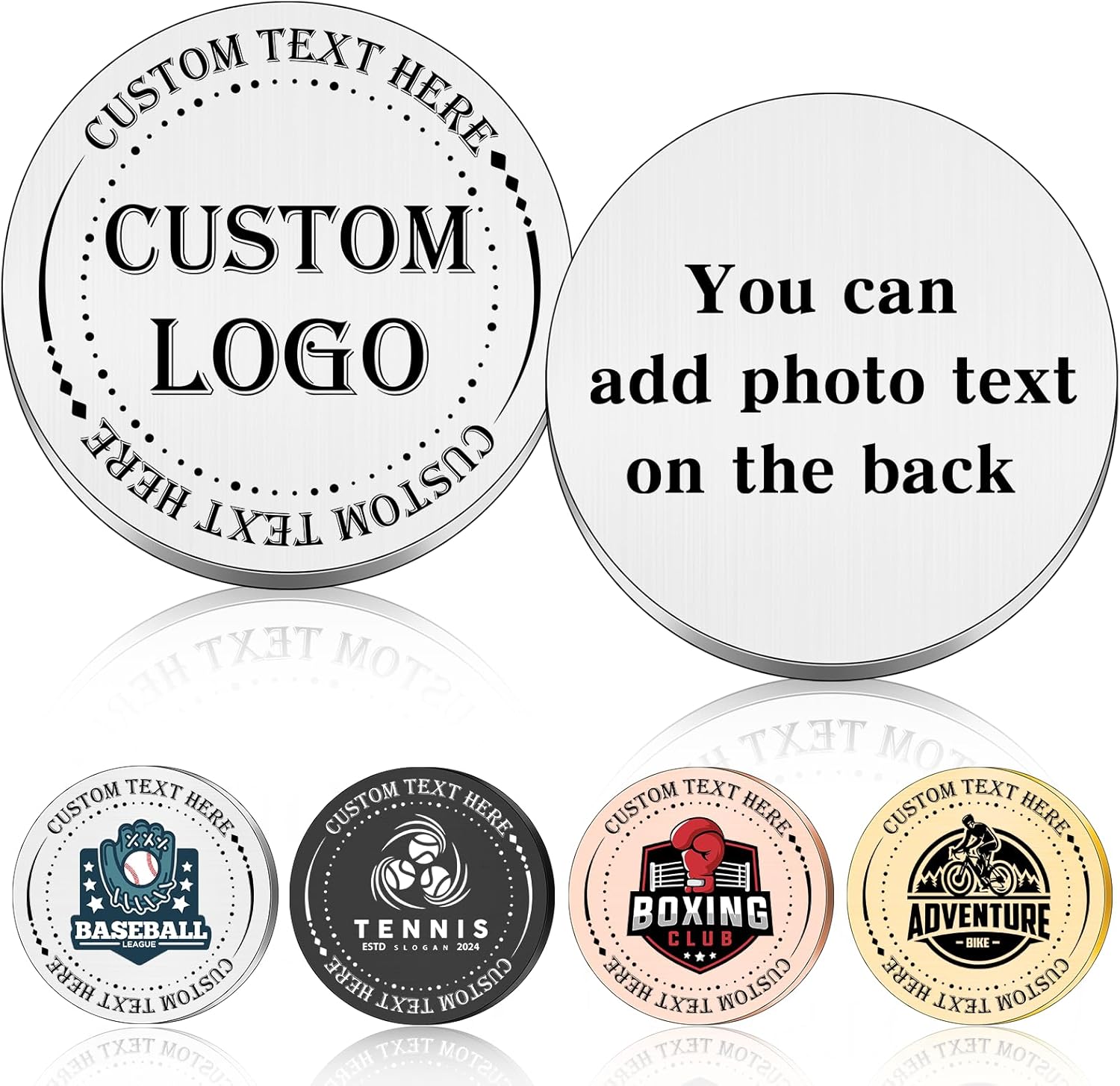 Amazon.com: Custom Coin with Logo Text Personalized Challenge Coins ...