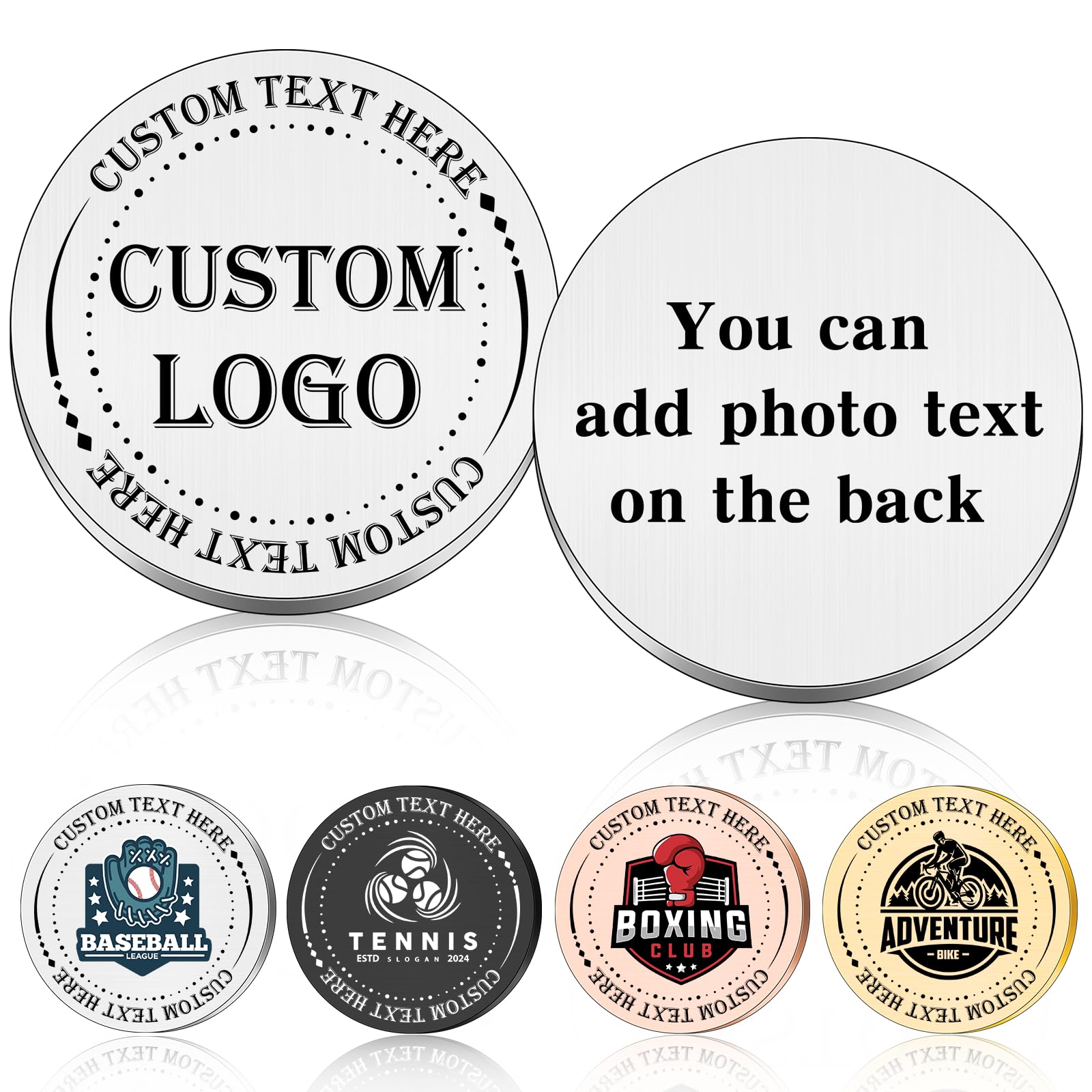 Custom Coin with Logo Text Personalized Challenge Coins Gifts for Company Club Decision Coin for Boyfriend Girlfriend Appreciation Gifts Bulk for Work