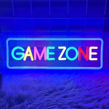 Gaming Neon Sign, Game Zone Neon Sign for Game Room Decor - LED Neon for Teen Boy Room, Gamer Wall Decor - Best Gamer Gifts for Boys, Kids