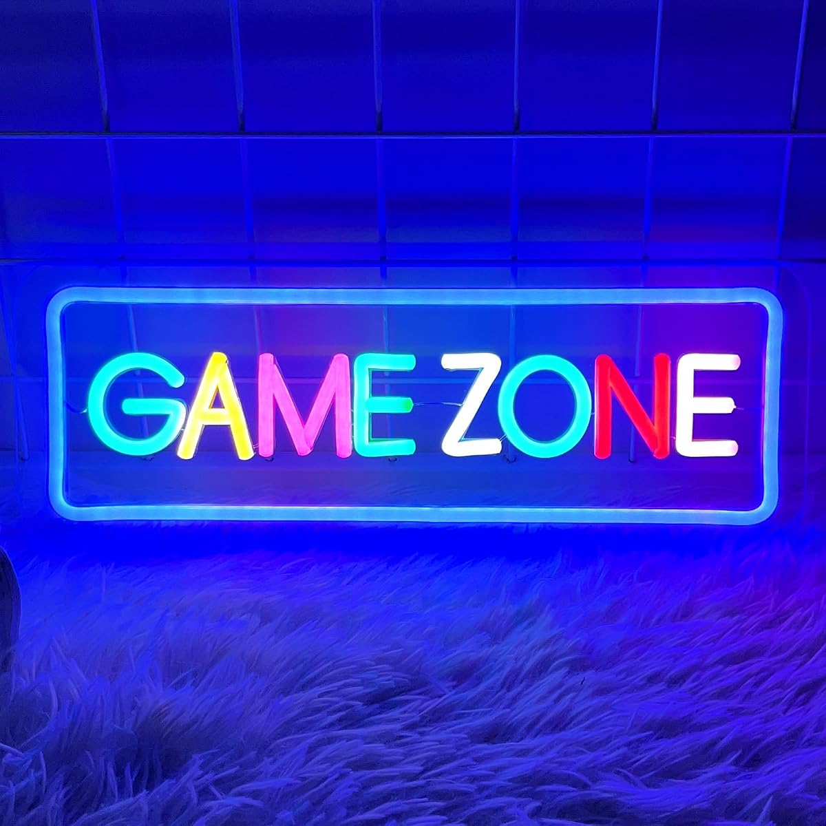 Gaming Neon Sign, Game Zone Neon Sign for Game Room Decor - LED Neon for Teen