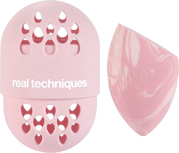 Real Techniques Sweet Tooth Batter Up Base Miracle Complexion Sponge & Case, Makeup Blending Sponge, Travel Case for Foundation, Skin Tint & Concealer, Cruelty-Free, 2 Piece Set - 2