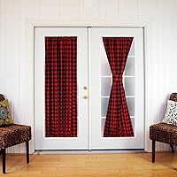 Vista 7 de Buffalo Check - Panel de puerta francesa con alzapaños ajustables, 25 pulgadas de ancho x 40 pulgadas de largo, negro/blanco