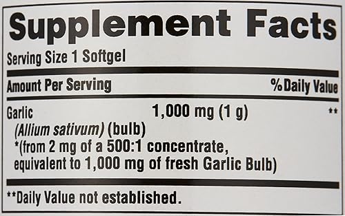 Miniatura 5 de Puritan's Pride Aceite de ajo 1000 mg 100 cápsulas blandas