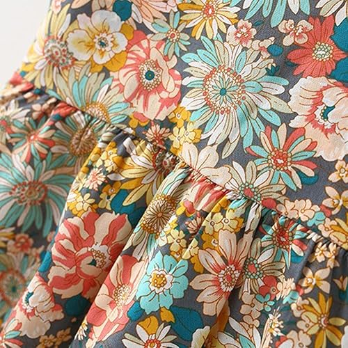 Miniatura 5 de IDOPIP Vestido tutú de verano para niña, sin mangas, espalda descubierta, vestido de fiesta de cumpleaños, vestido de verano con lazo de flores