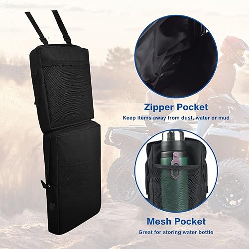 Miniatura 4 de WITSTEP Paquete de 2 bolsas de guardabarros para ATV, bolsas de almacenamiento resistentes al agua para ATV bolsa de sillín desmontable con