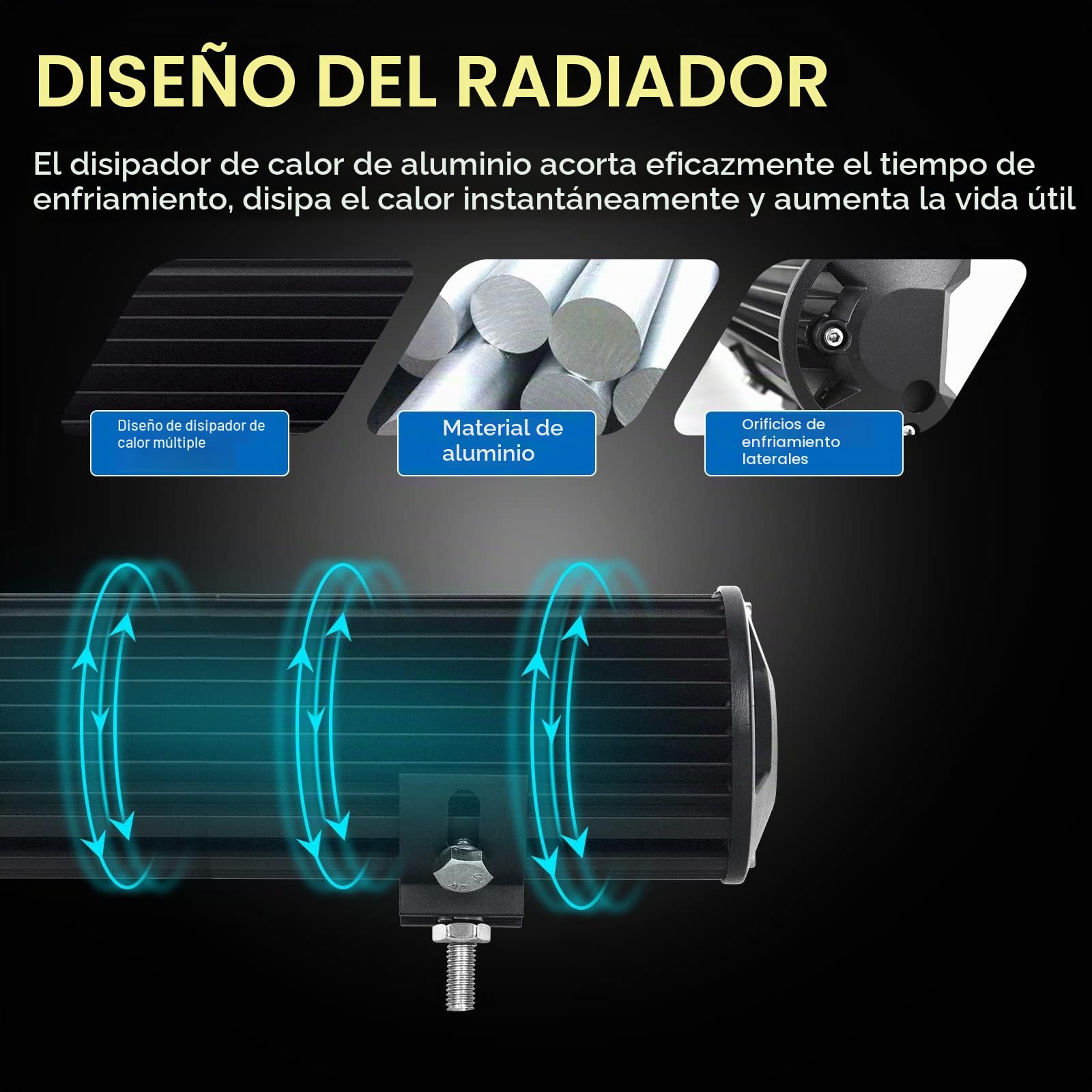 AUXTINGS Barra de Luces LED 20 Pulgadas 510W 4 Filas Foco Combinado de Inundación Todoterreno Con Arnés de Cableado Para Camión Jeep SUV ATV UTV Barco 12V 24V Impermeable