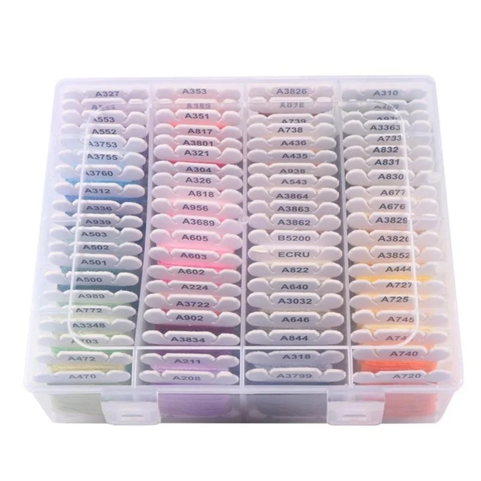 Set di fili da ricamo con filo interdentale, 150 fili colorati con scatola trasparente a 3 livelli, strumenti per punto croce (150 colori con scatola)