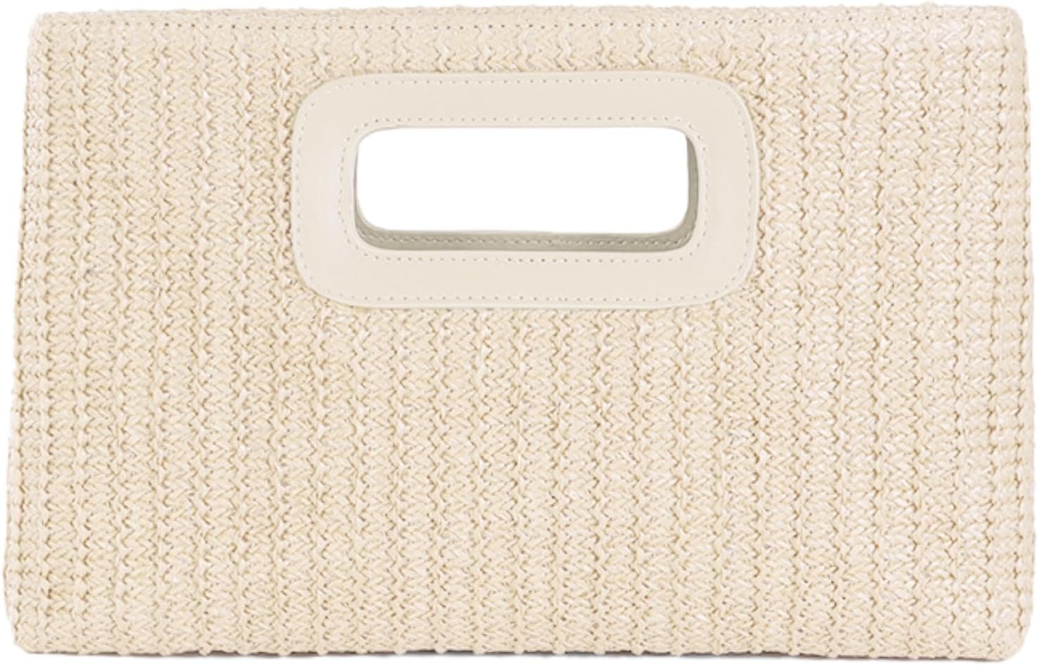 Natural Straw Flat Clutch Women 2026 Boho Purse Top Handle Crossbody Handbag Stylish Woven Envelope Wallet Evening