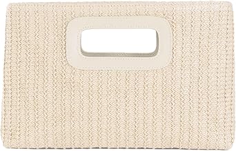 Natural Straw Flat Clutch Women 2026 Boho Purse Top Handle Crossbody Handbag Stylish Woven Envelope Wallet Evening