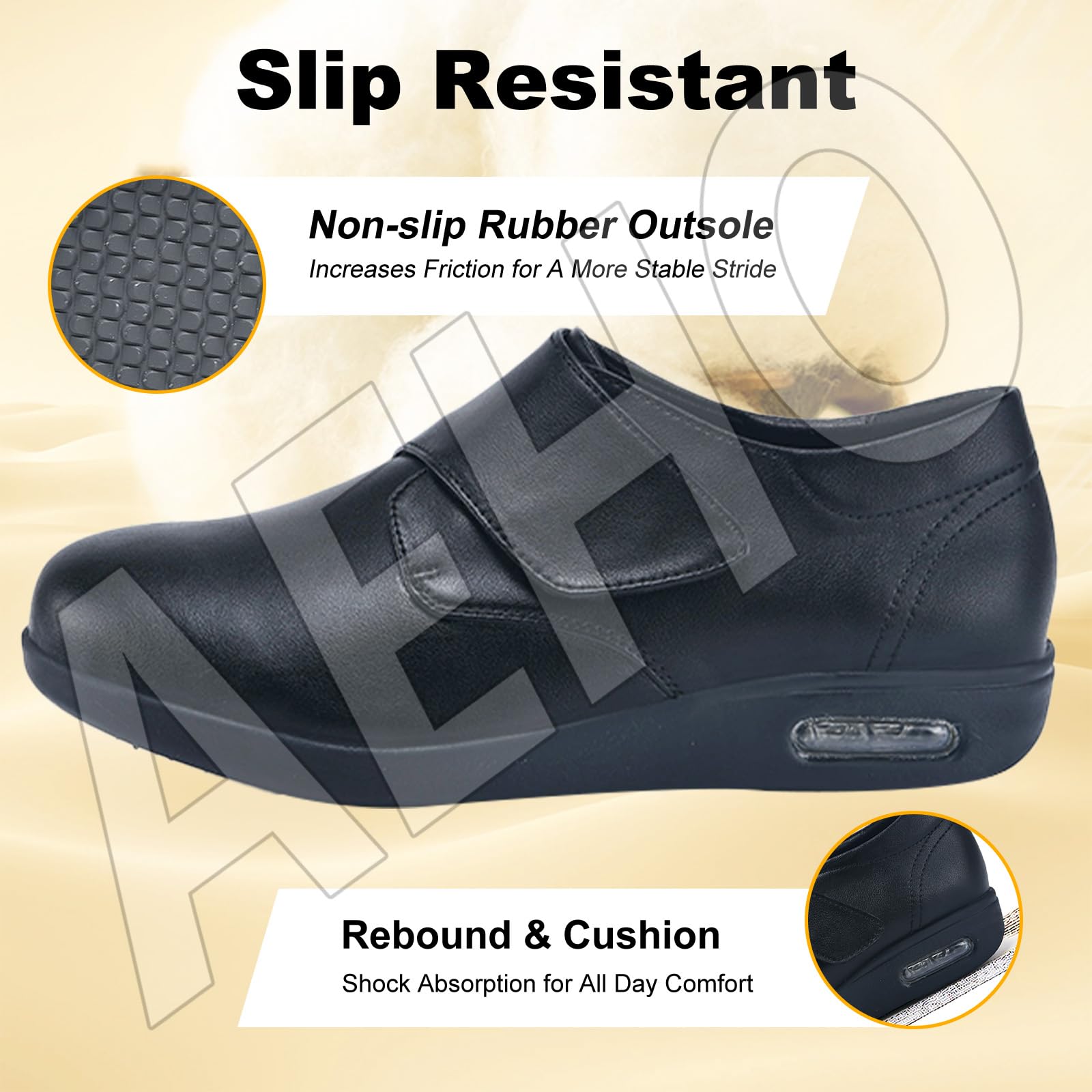 AEHO Scarpe Uomo per Diabetici Scarpe Uomo Pianta Larga Scarpe Sportive Ortopedici Slip-on da Donna in Pelle Impermeabile Donna Scarpe Scarpe Ortopediche da Donna