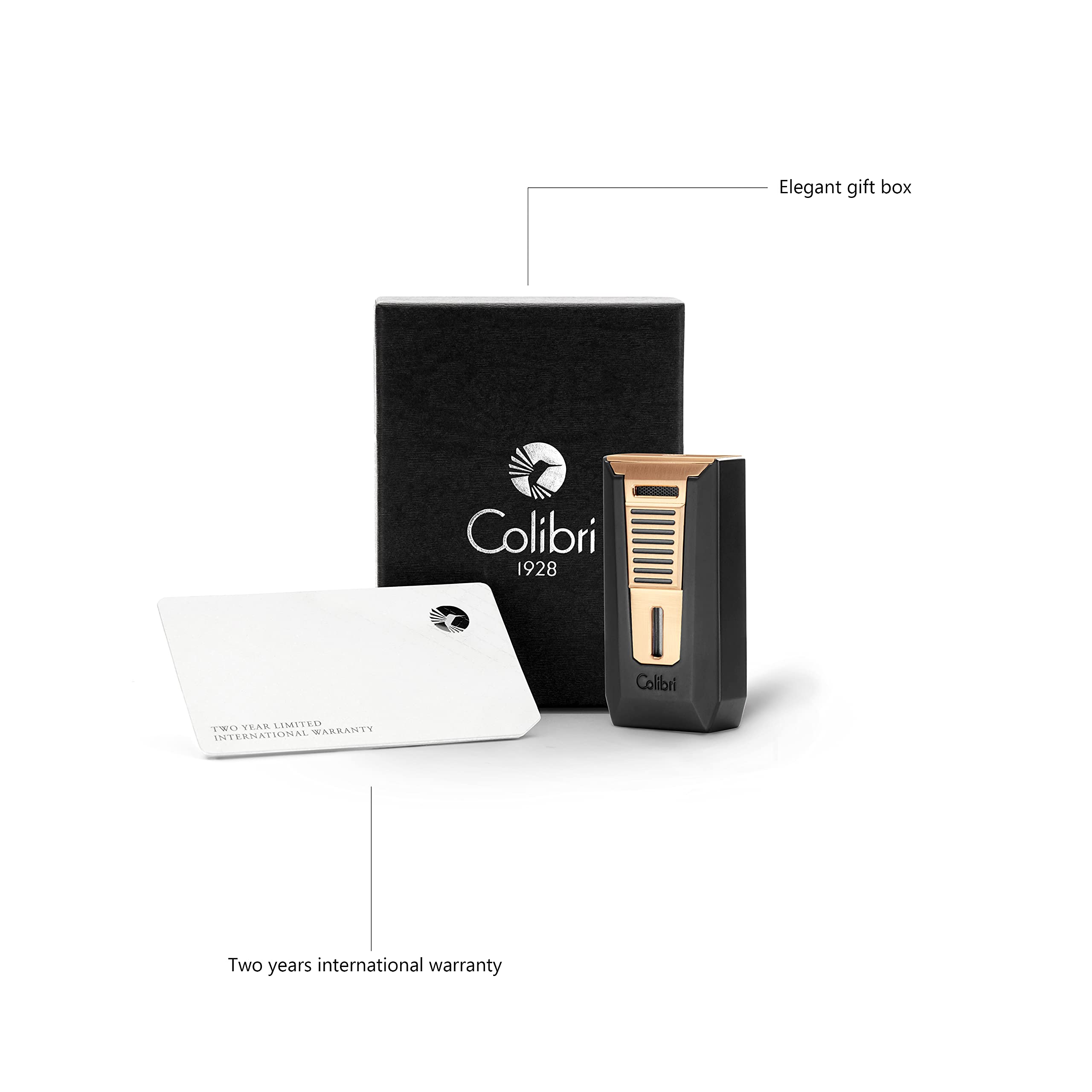 Mechero-Encendedor Colibri-Slide-en metal- Doble llama a prueba de viento-Llama Jet, para cigarrillos y puros.Funciona con gas butano(no incluido). Se envía en estuche de regalo. Dos años de garantía.